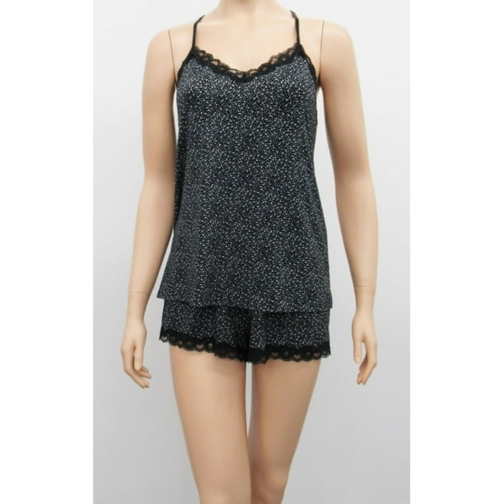 2 piece camisole speckled soft polyester Cami Boxer Set sz lrg